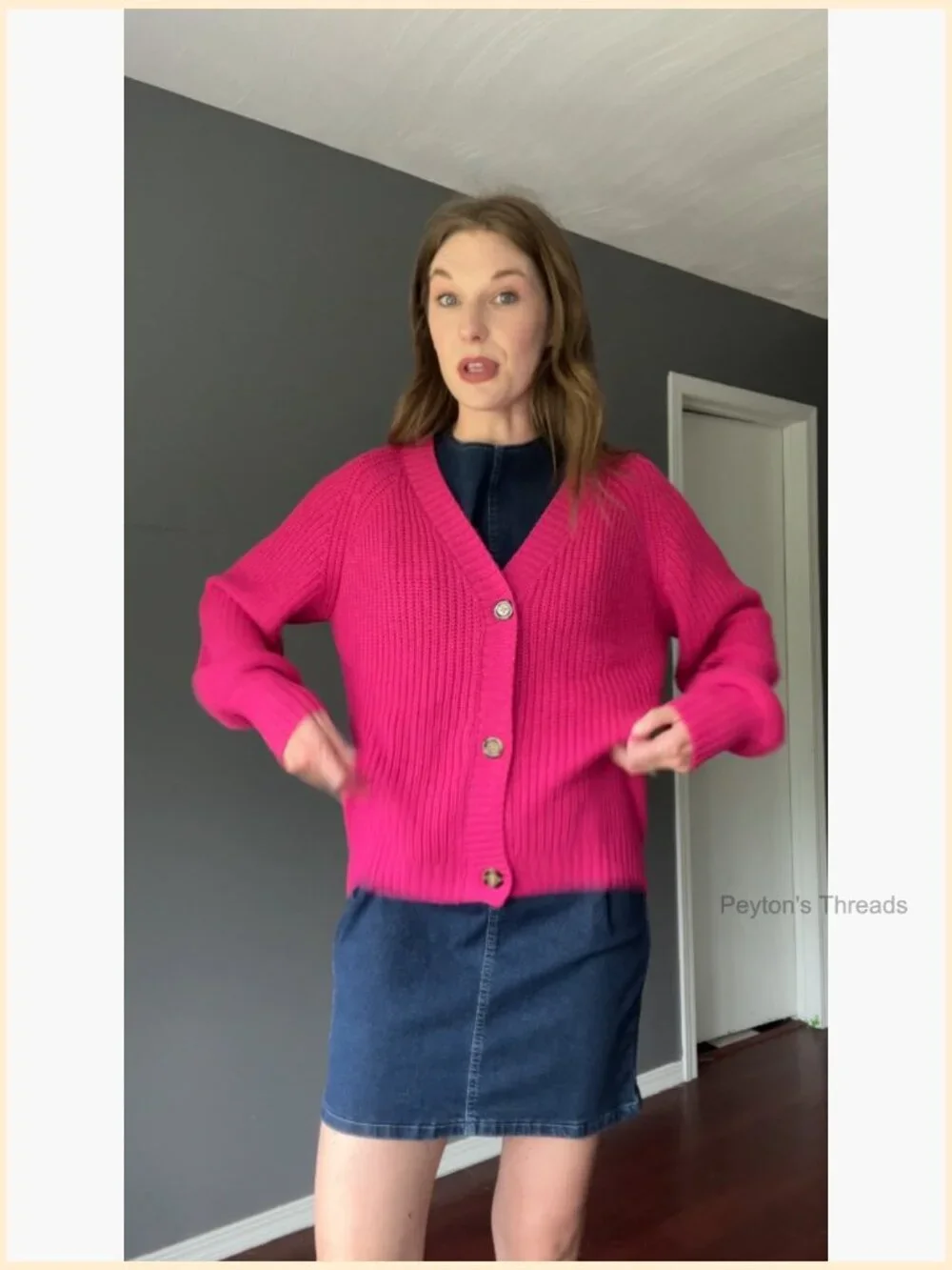 Chunky Knit Cardigan Open Front V Neck Button Sweater